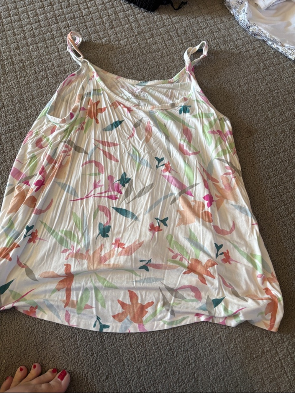 torrid White Floral Print Strappy Camisole